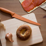 KAI Pure Komachi 2 8 Inch Serrated Bread Knife with Sheath, Orange