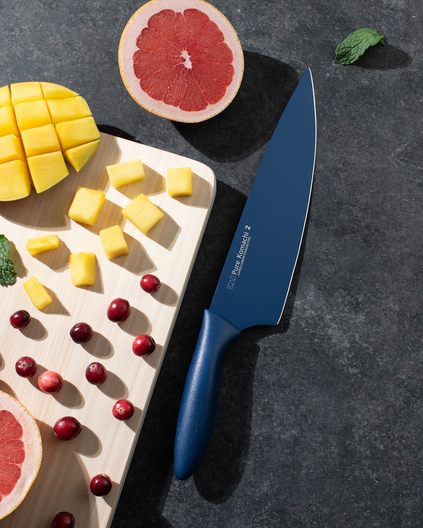Kai Pure Komachi 2 8-Inch Chef's Knife With Sheath, Navy