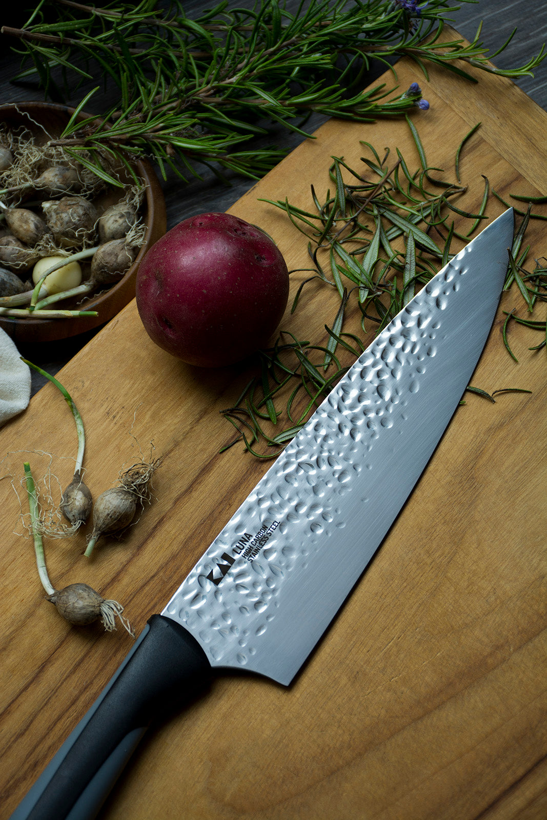 Kai Luna 3 Piece Knife Set, 8" Chef's, 6" Utility, 3.5" Paring Knife With Sheath