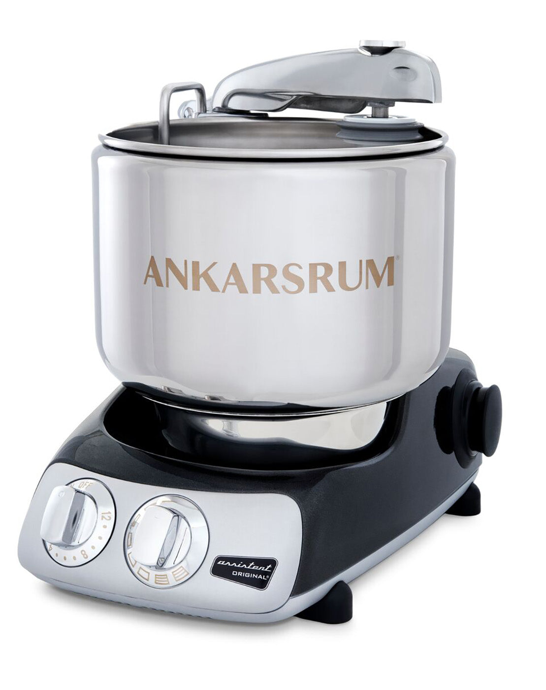 Ankarsrum Original Stand Mixer – 7L Stainless Bowl – Swedish Bread & Dough Mixer with Attachments, Black Diamond