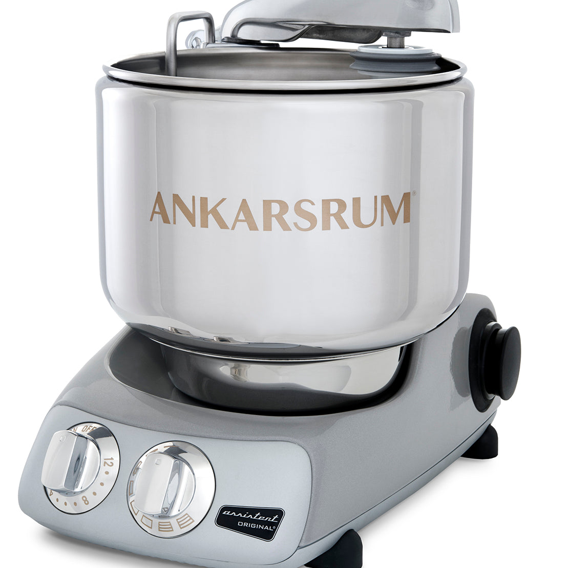 Ankarsrum Original Stand Mixer – 7L Stainless Bowl – Swedish Bread & Dough Mixer with Attachments, Jubilee Silver