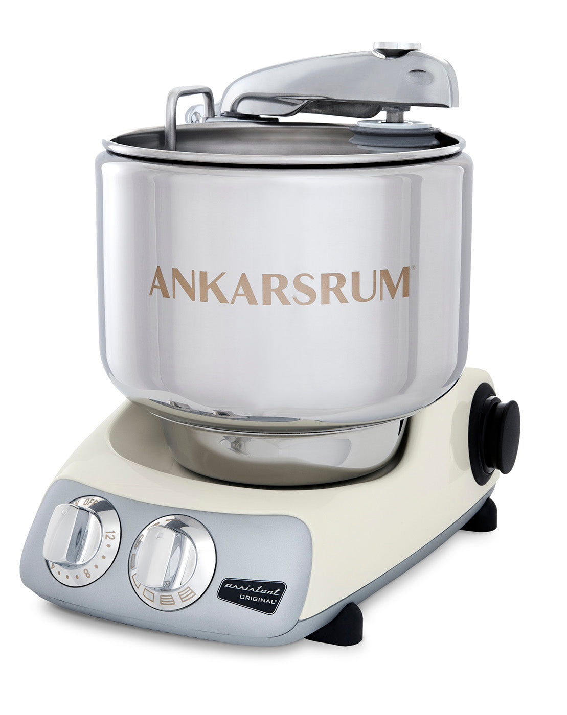Ankarsrum Original Stand Mixer – 7L Stainless Bowl – Swedish Bread & Dough Mixer with Attachments, Light Creme