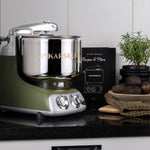 Ankarsrum Original Stand Mixer – 7L Stainless Bowl – Swedish Bread & Dough Mixer with Attachments, Olive Green
