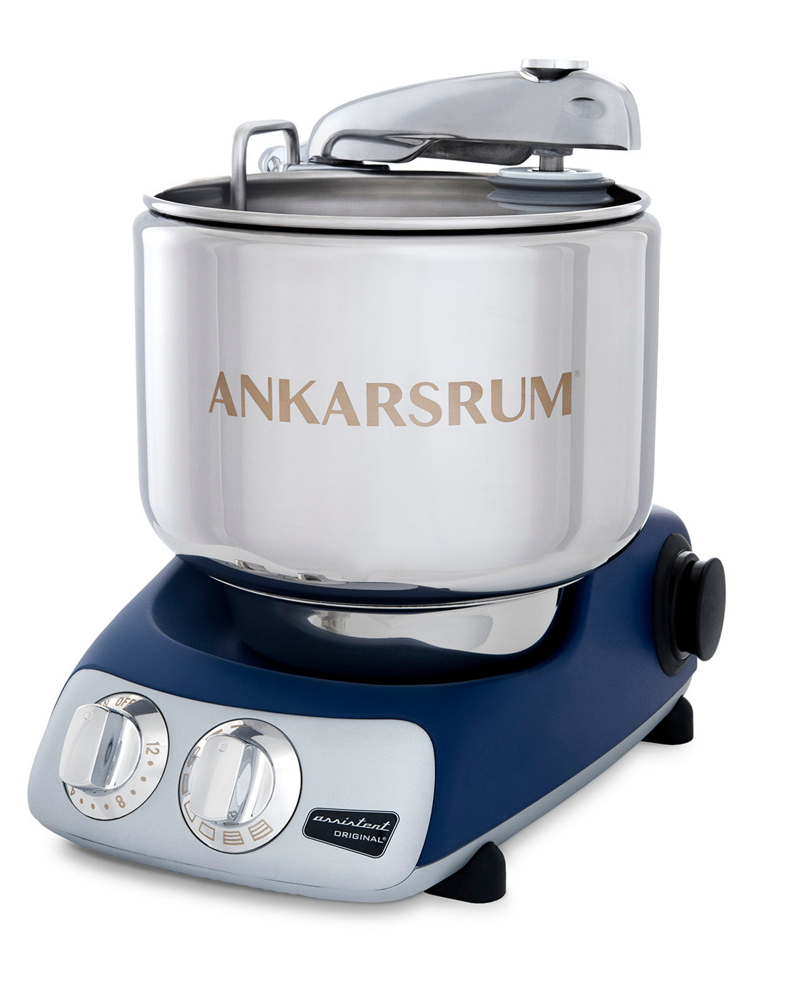 Ankarsrum Original Stand Mixer – 7L Stainless Bowl – Swedish Bread & Dough Mixer with Attachments, Royal Blue
