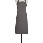 KAF Home 100% Cotton Washable Solid D-Ring Apron, Pewter
