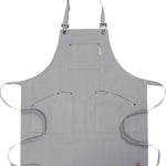KAF Home Cat Cora Stain Proof Adjustable Chef's Apron, 28 x 36-Inch, Gray