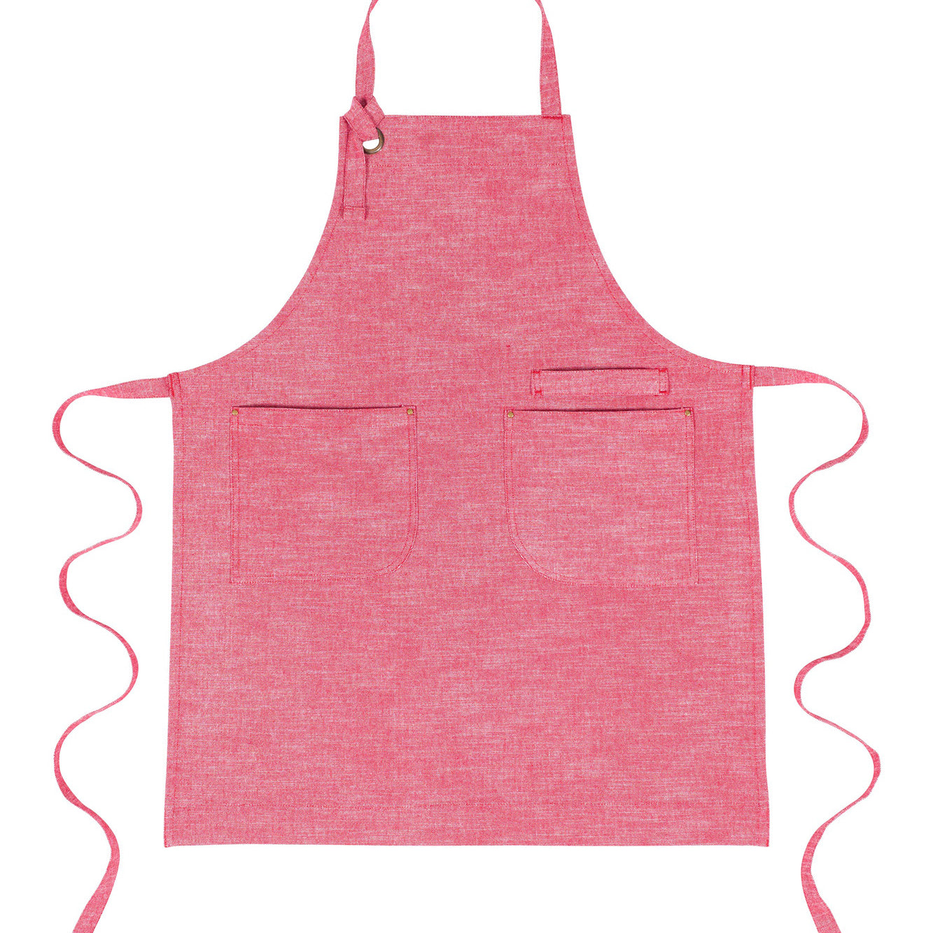 KAF Home Strada Chambray Slub Apron, Red