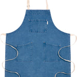 KAF Home Tailor Denim Chefs Apron, Blue with White Ties