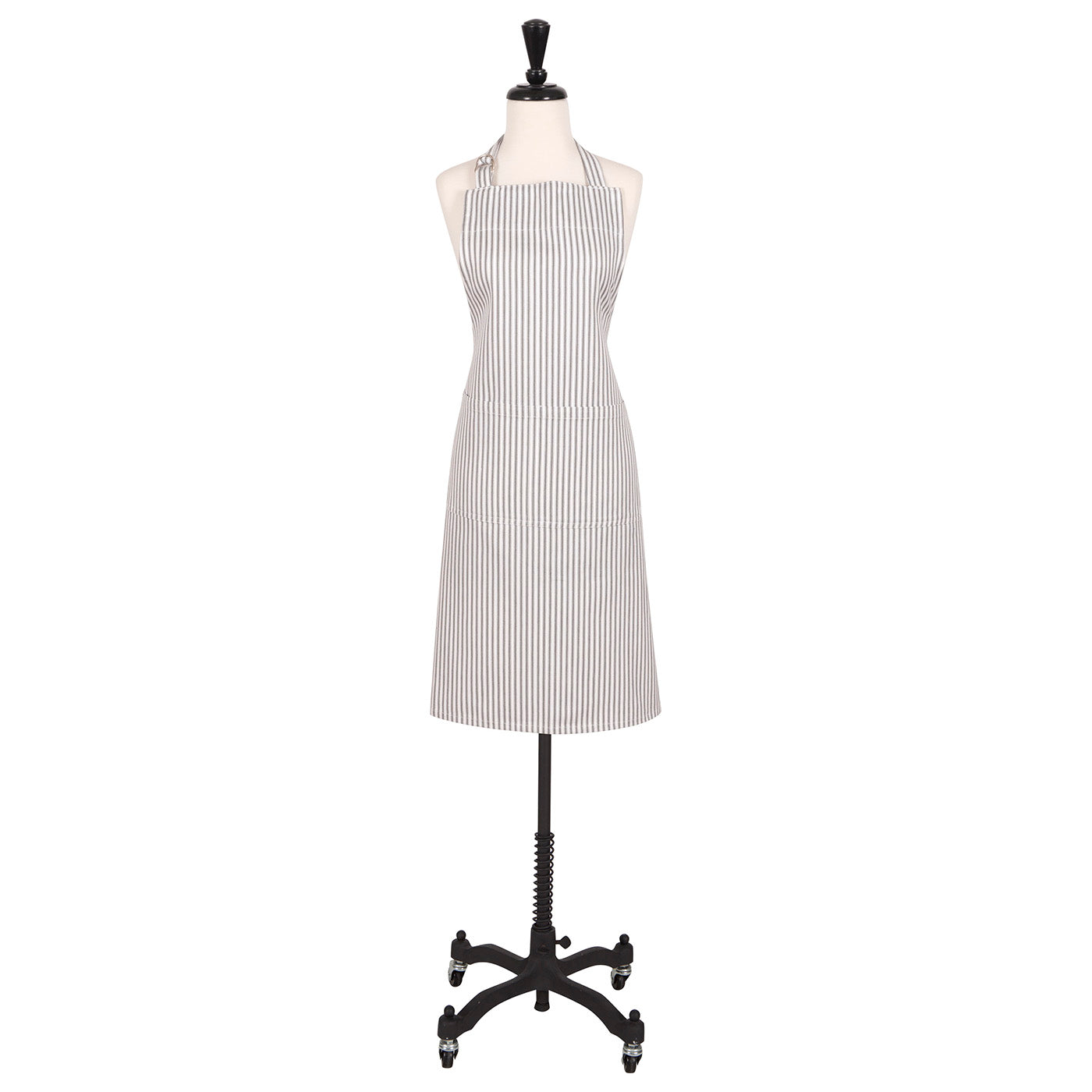 KAF Home Metro Stripe D-Ring Apron, Pewter