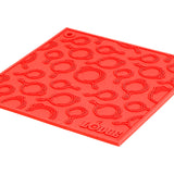 Lodge 7 Inch Square Silicone Skillet Pattern Trivet, Red