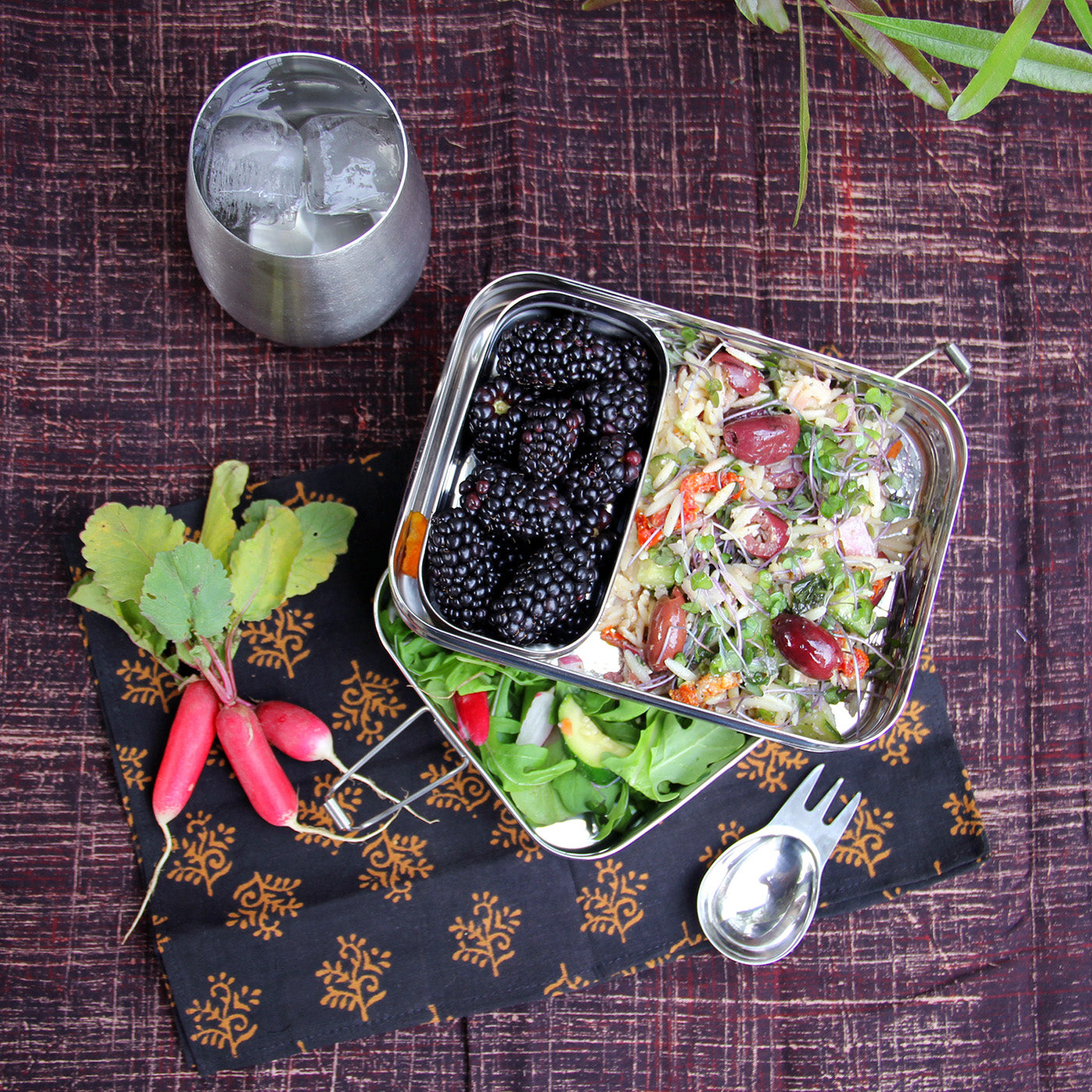 ECOlunchbox Three in One Giant Stainless Steel Food Container Set