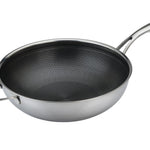 Frieling Black Cube 12-1/2 Inch Stainless/Nonstick Hybrid Wok