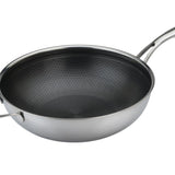 Frieling Black Cube 12-1/2 Inch Stainless/Nonstick Hybrid Wok