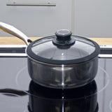 Frieling Black Cube Hybrid Quick Release 2.5 Quart Saucepan, 8-Inch