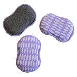 Once Again Home Co. RE:Usable Sponges, Beans Pattern, Set of 3, Lilac