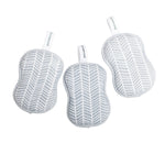Once Again Home Co. RE:Usable Sponges, Branches Pattern, Set of 3, Gray