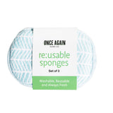 Once Again Home Co. RE:Usable Sponges, Branches Pattern, Set of 3, Turquoise