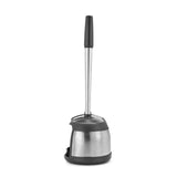 Polder Stainless-Steel Dual Bath Caddy with Toilet Brush and Plunger, Black