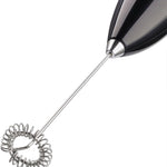 Cilio Latteforte Battery Powered Milk Frother with Stainless Steel Stand, Black Matte