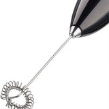 Cilio Latteforte Battery Powered Milk Frother with Stainless Steel Stand, Black Matte