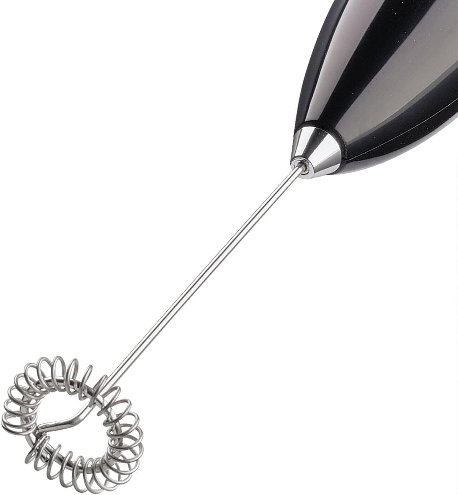 Cilio Latteforte Battery Powered Milk Frother with Stainless Steel Stand, Black Matte