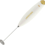 Cilio Latteforte Battery Powered Milk Frother with Stainless Steel Stand, White