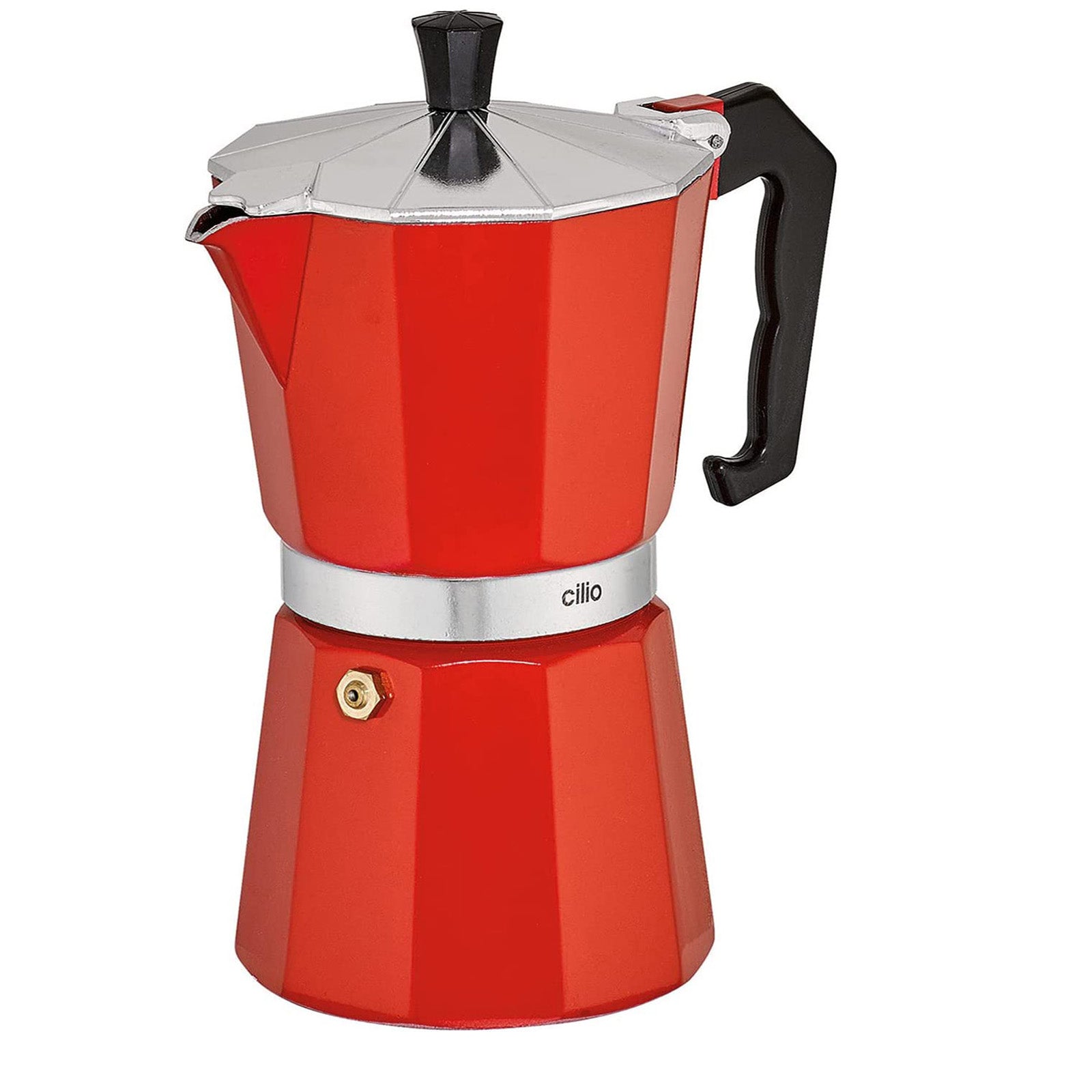 Cilio Classico Stovetop Espresso Maker, 15 ounce, Red