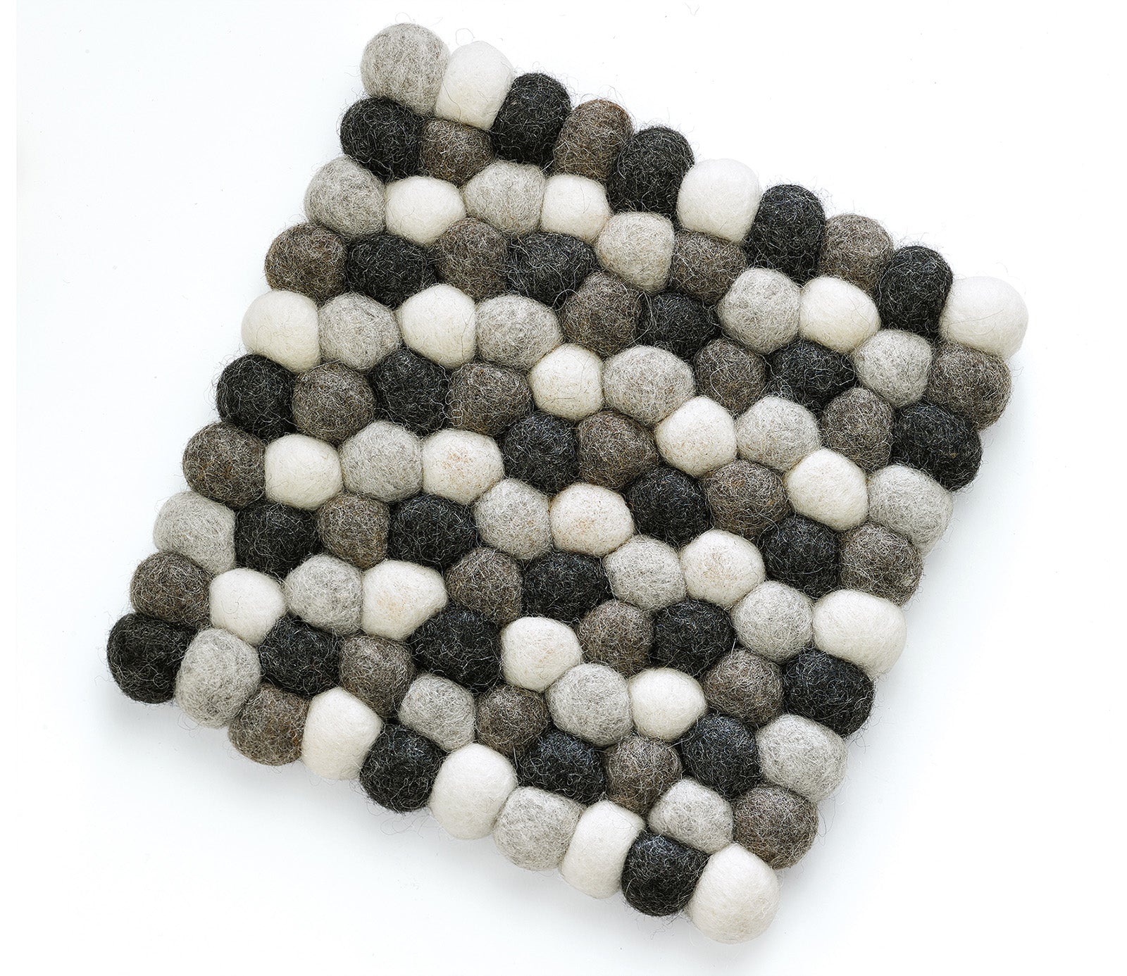 Cilio Fair Trade Virgin Sheep Wool Trivet, Handcrafted in Nepal, 8-Inch Square, Light Gray