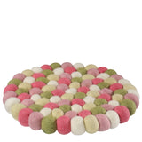 Cilio Fair Trade Virgin Sheep Wool Trivet, Handcrafted in Nepal, 8.5-Inch Round, Pink/Green