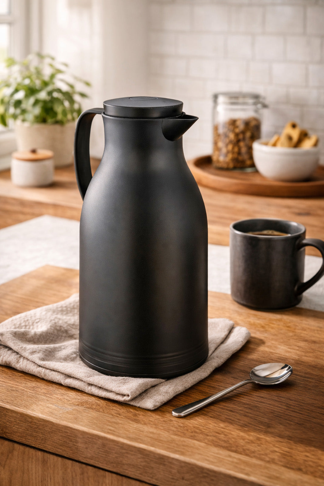 Cilio Monza Premium Insulated Server, Durable Glass Liner, 34 fl. Oz, Matte Turquoise