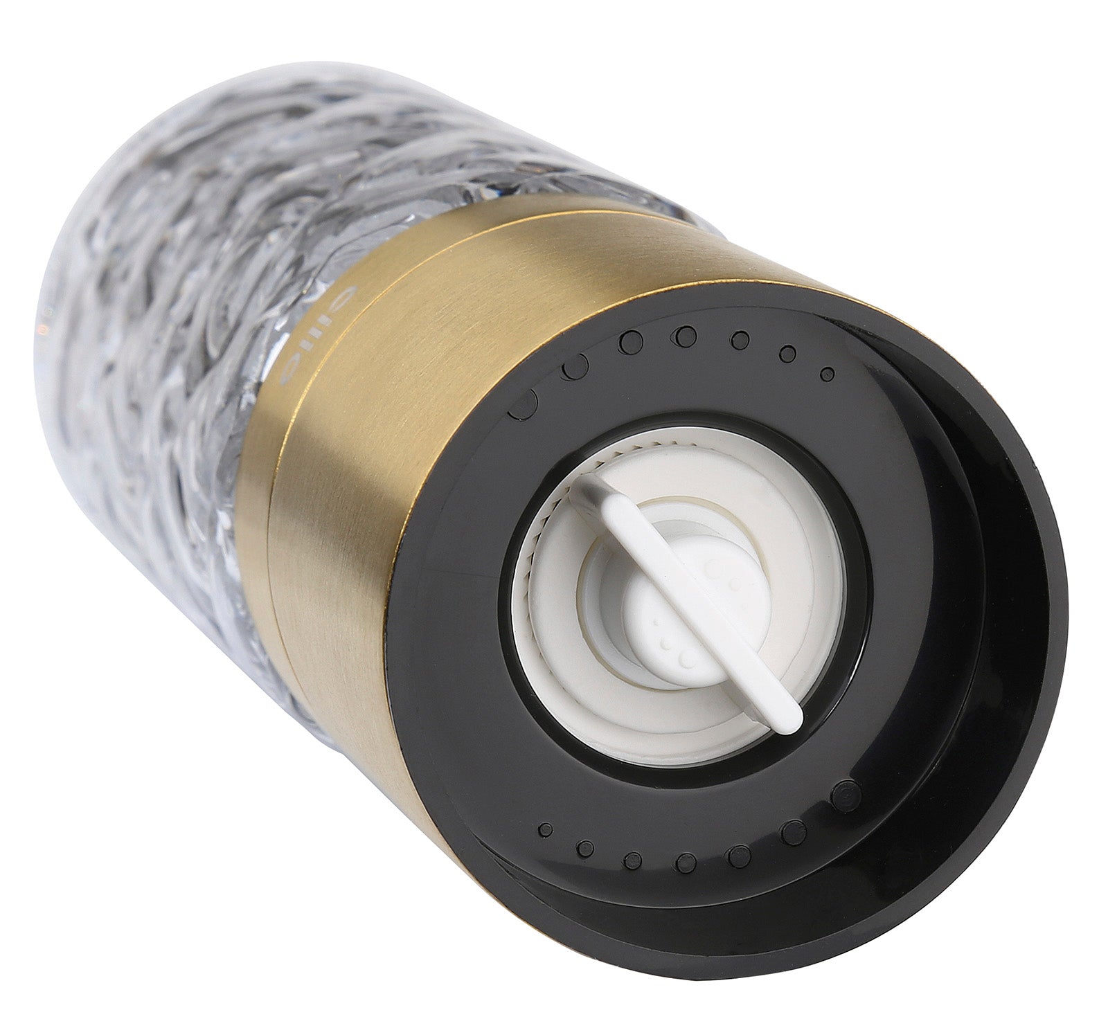 Cilio Cristallo Glass & Stainless Steel Salt and Pepper Mill, Gold