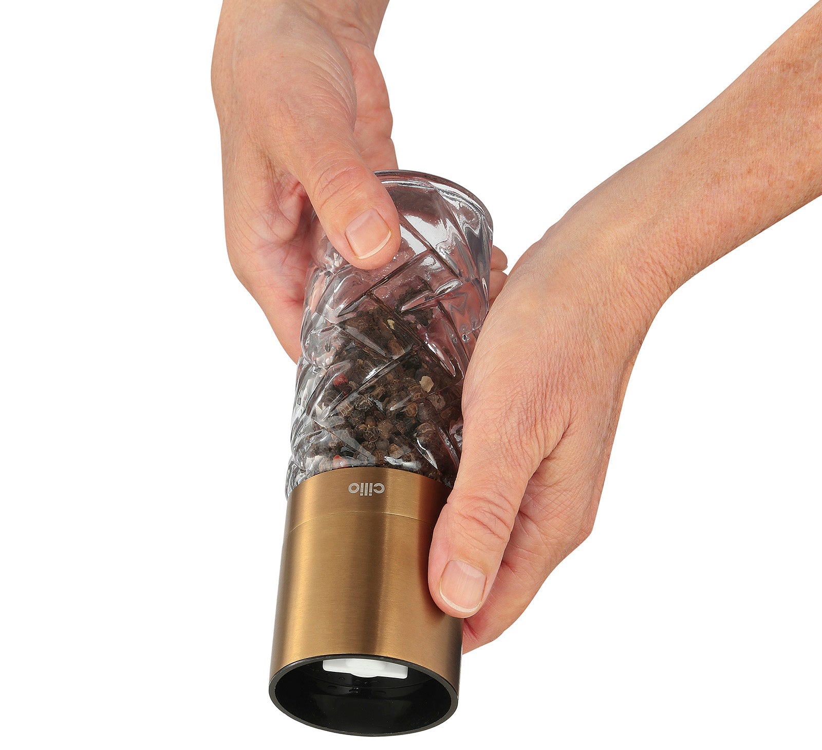 Cilio Cristallo Salt or Pepper Mill 2 Piece Set, Copper
