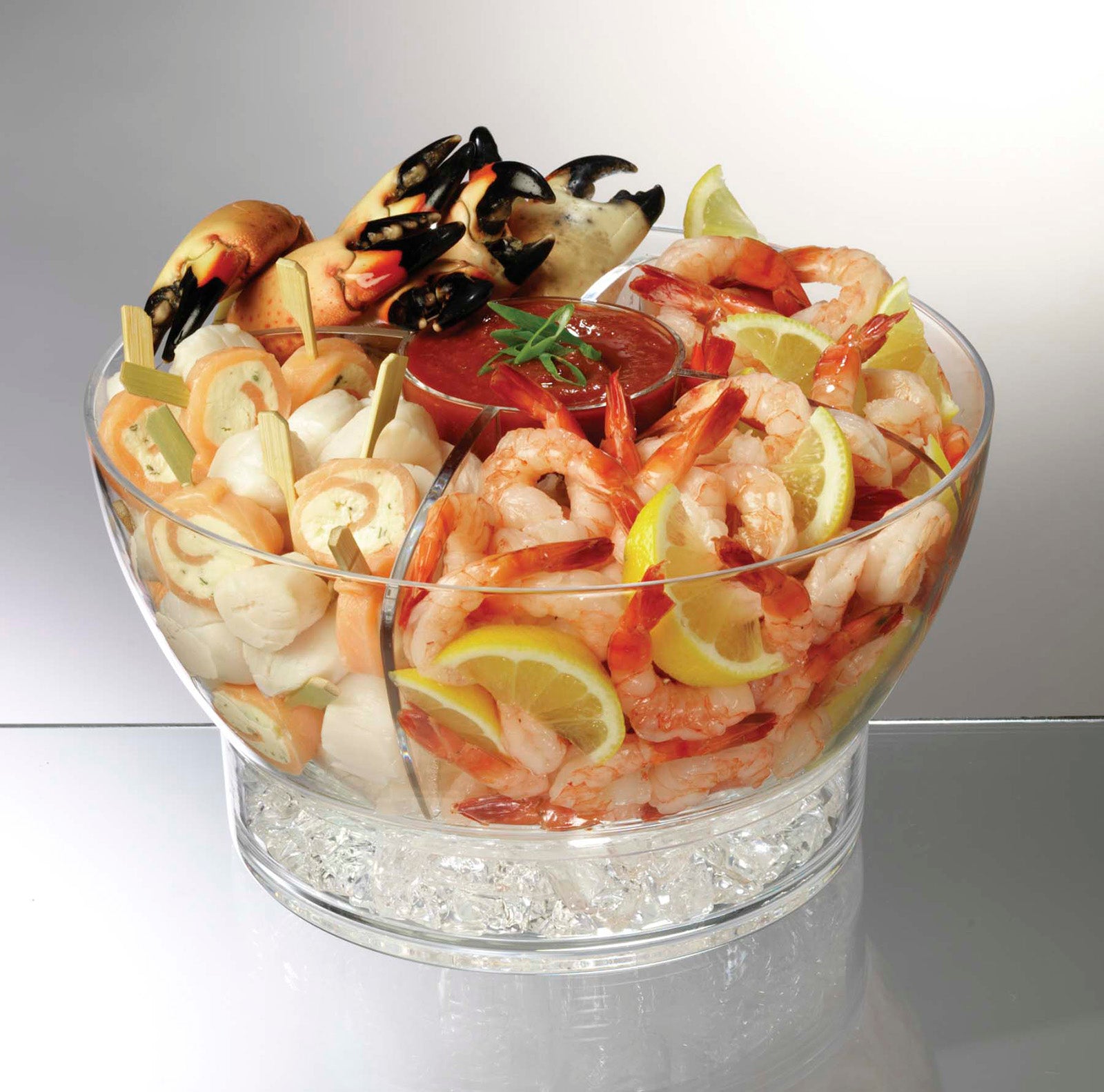 Prodyne Cold Bowl On Ice Chilled Acrylic Serving Bow, 6.5 Quart