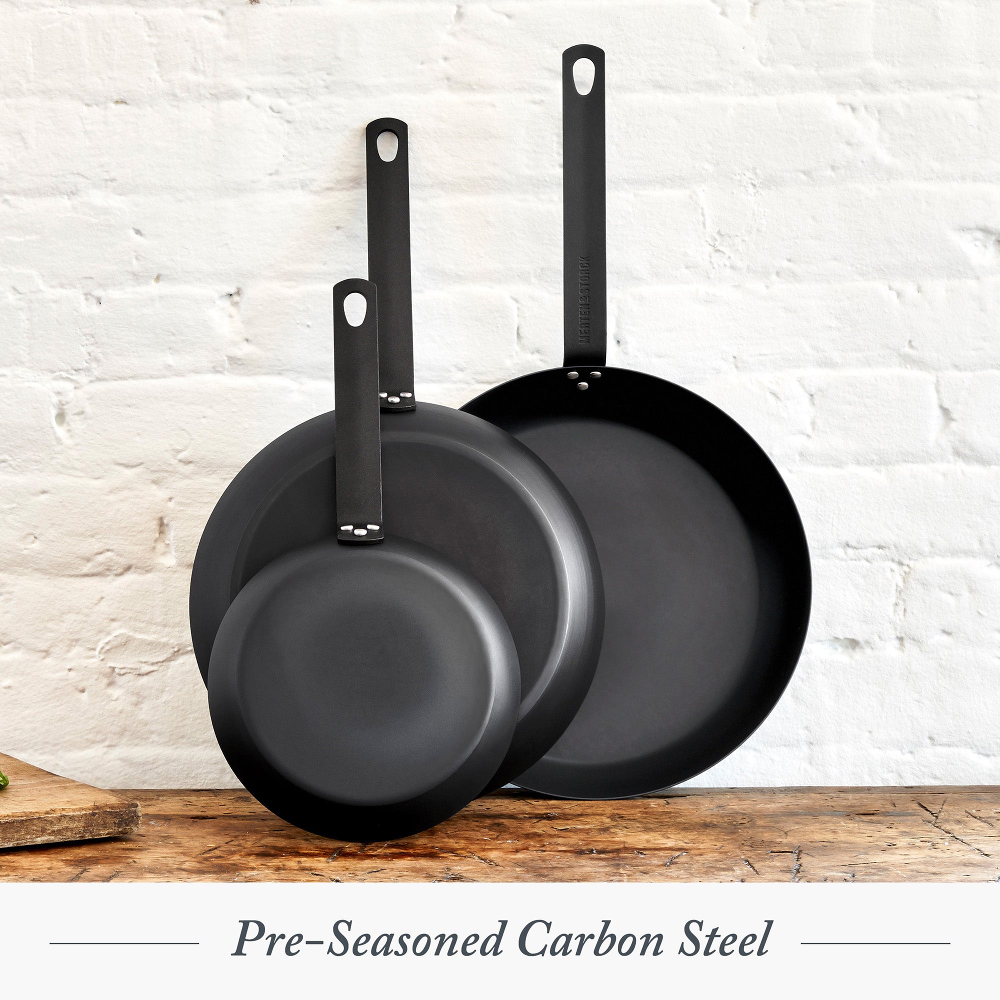 Merten & Storck Black Pre-Seasoned Carbon Steel 12-Inch Fry Pan, Black