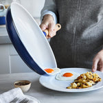 GreenPan Mid Century Modern Healthy Ceramic Cookware Set, 12-Inch Fry Pan, 1.6 Qt Saucepan, 2.8 Qt Saute Pan, Navy Blue