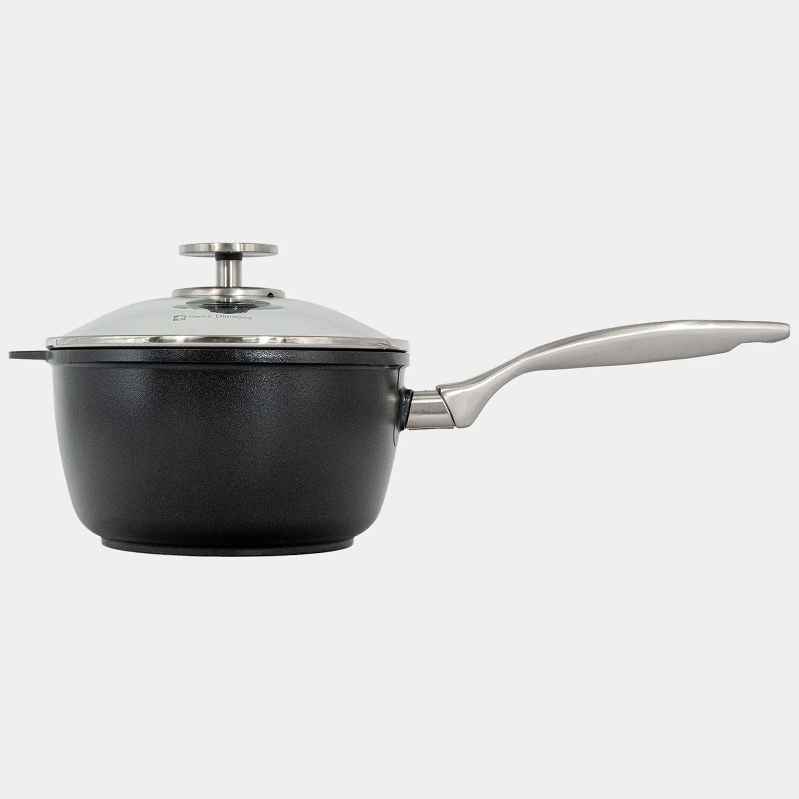 Swiss Diamond CHD Nonstick Saucepan with Glass Lid, 2.2 qt