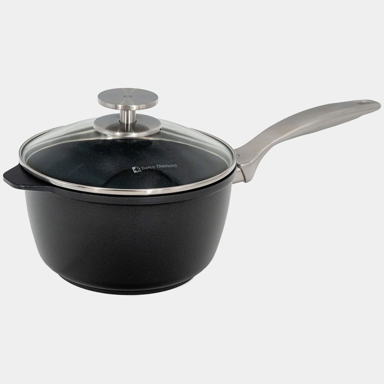 Swiss Diamond CHD Nonstick Saucepan with Glass Lid, 2.2 qt