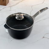 Swiss Diamond CHD Nonstick Saucepan with Glass Lid, 3.2 qt
