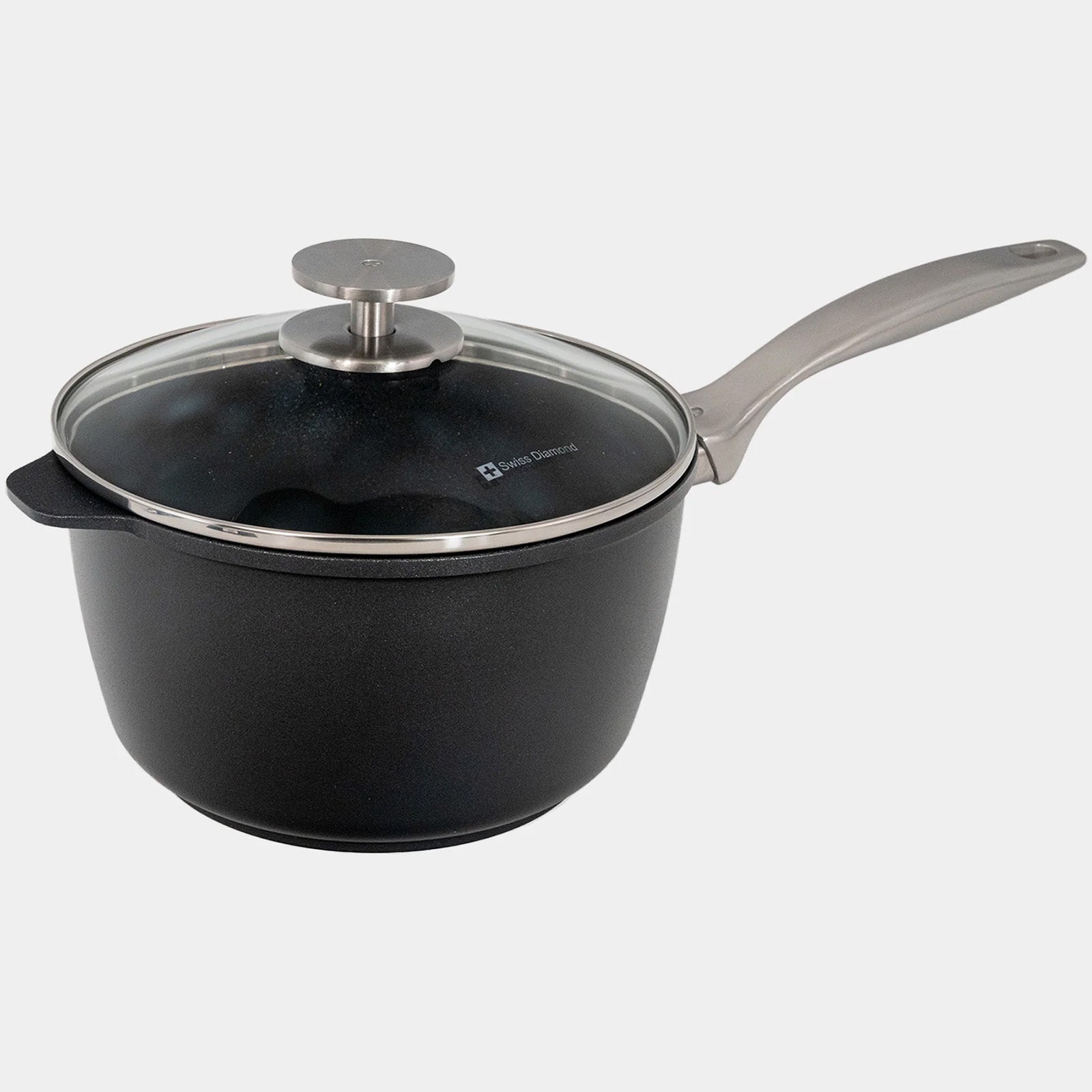 Swiss Diamond CHD Nonstick Saucepan with Glass Lid, 3.2 qt