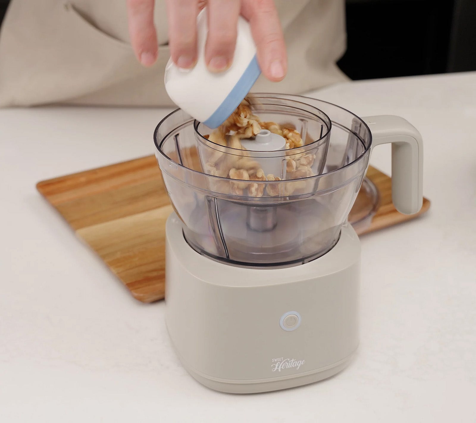 Henning Lee Carla Hall 2-in-1 Cordless Chopper, 4.2 Cup, Mushroom