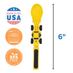 Constructive Eating Construction Utensil and Divided Plate Set for Kids and Toddlers