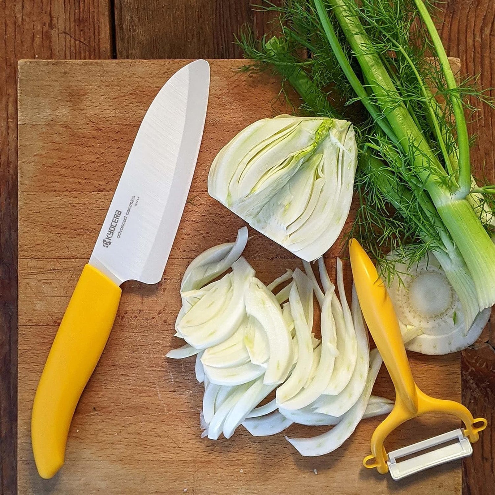 Kyocera Advanced Ceramic Horizontal Y Peeler, Yellow