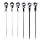 Prodyne Diamond Head Martini Picks, Set of 6, Acrylic and Stainless Steel