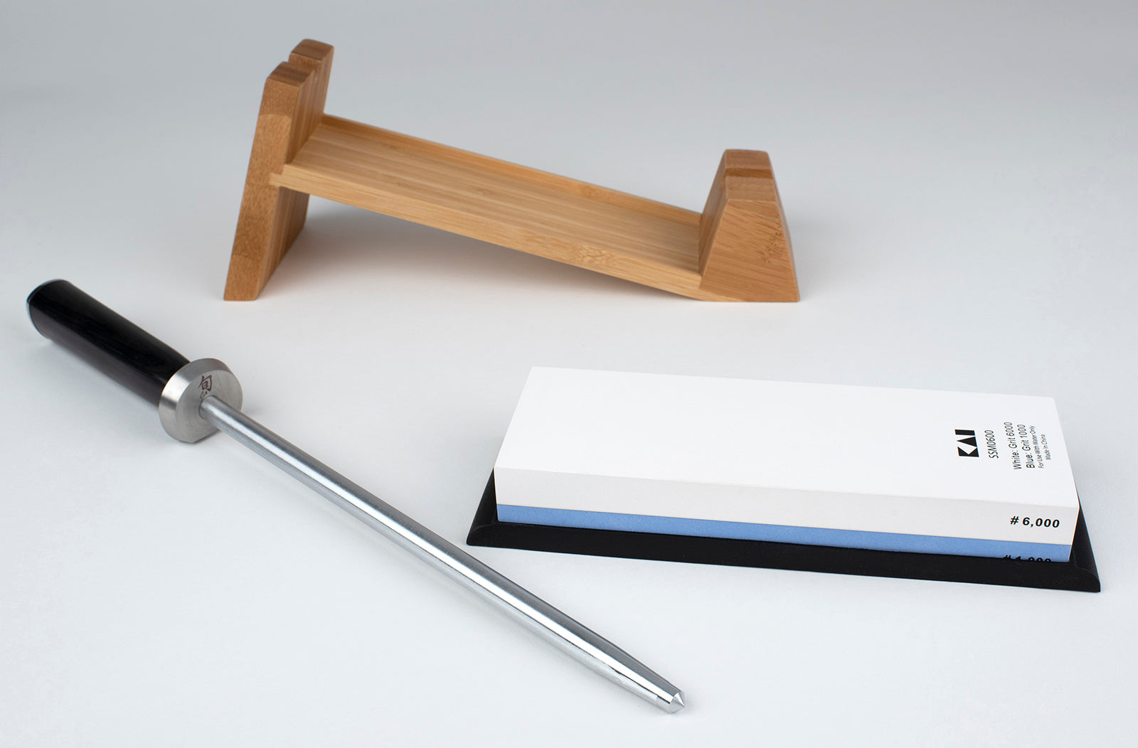 Shun 3 Piece Whetstone Sharpening System With Honing Steel