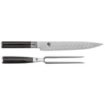 Shun Classic 2-Piece Carving Set, 9" Hollow-Ground Slicing Knife & Carving Fork in Gift Box