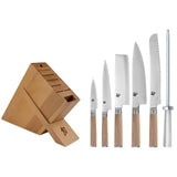 Shun Classic Blonde 7 Piece Block Set with Birchwood Kickstand Block