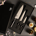 Shun Classic 3 Piece Starter Set, Chef's Knife, Paring Knife, Utility Knife