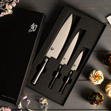 Shun Classic 3 Piece Starter Set, Chef's Knife, Paring Knife, Utility Knife