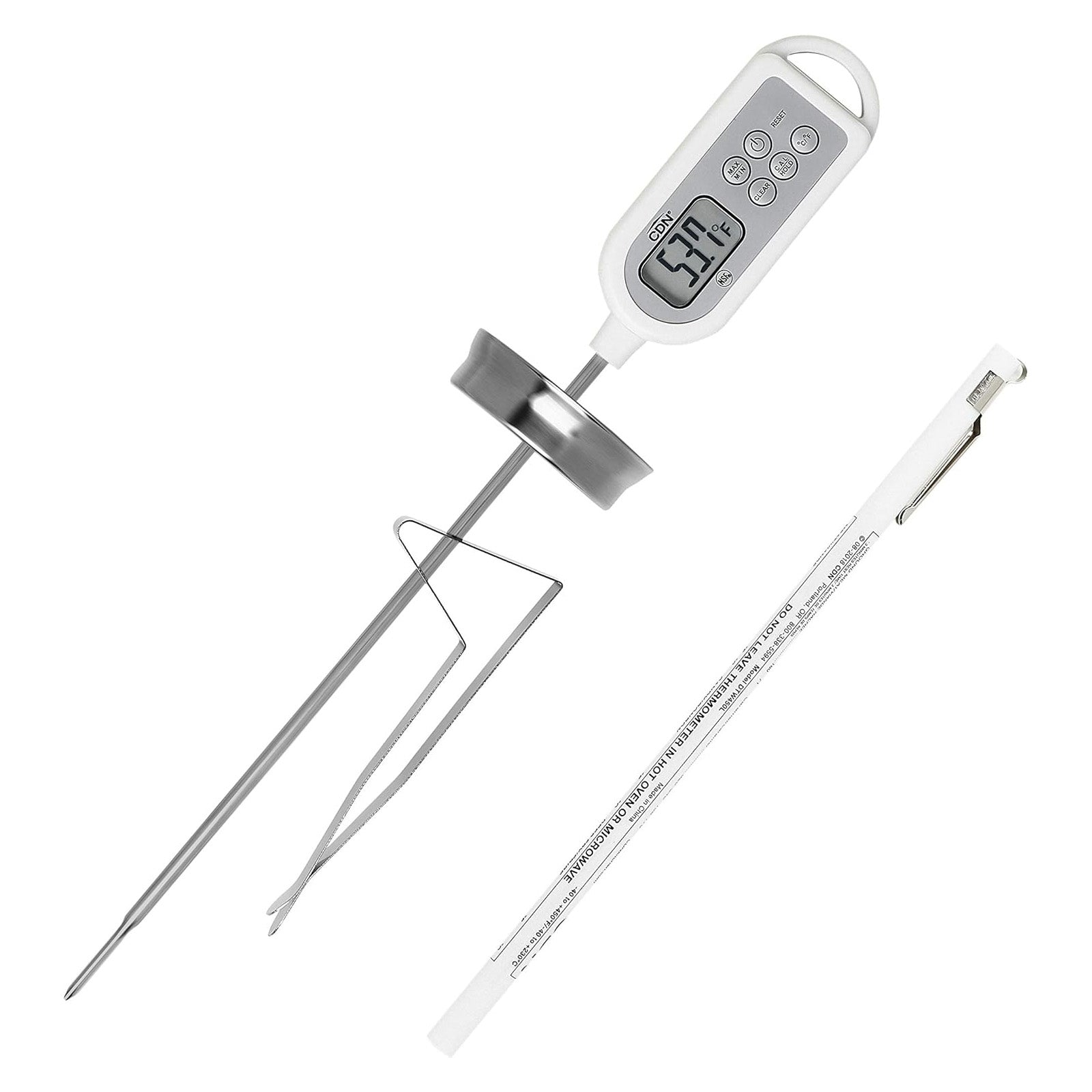 CDN ProAccurate Long Stem Digital Instant Read Thermometer, White