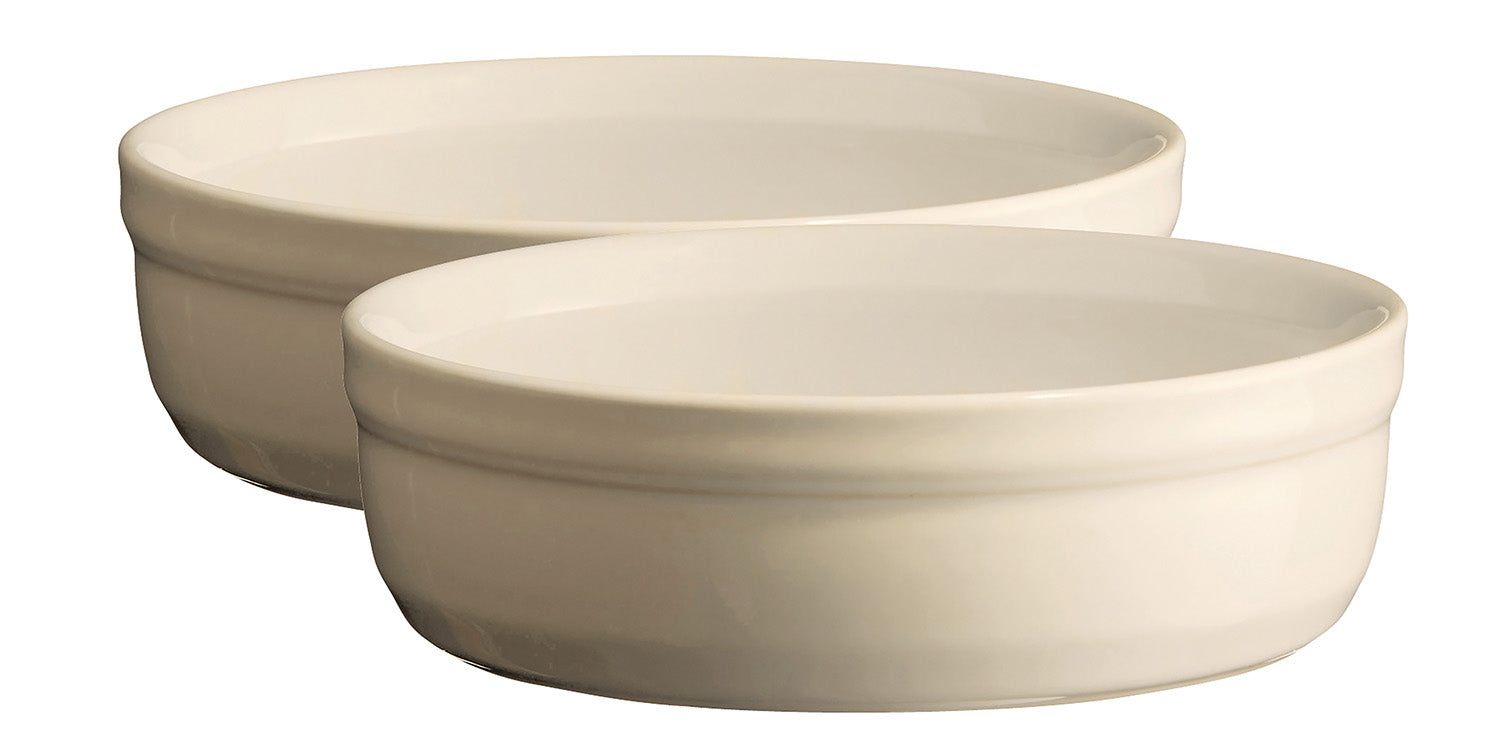 Emile Henry Made in France 8.5 oz Creme Brulee, Set of 2, 5" by 1.5", Clay